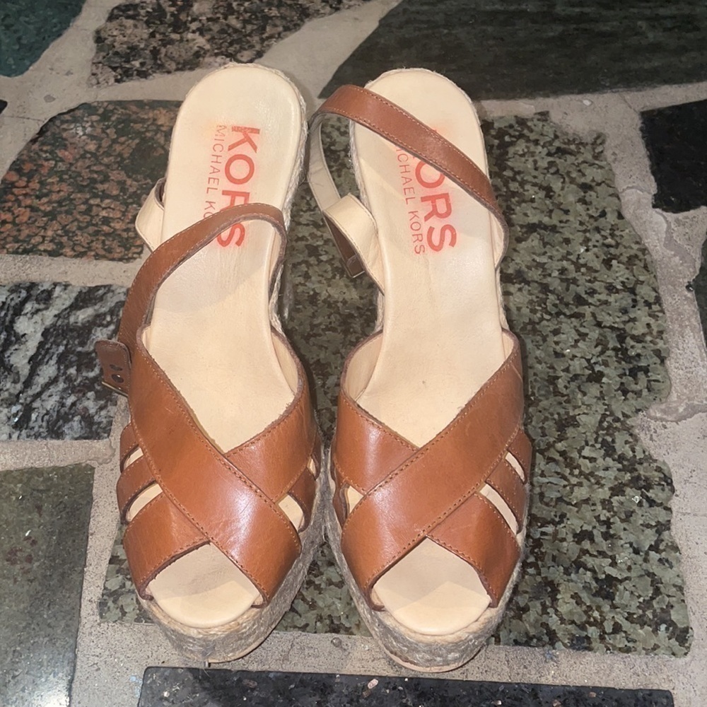 Michael Kors- Women's Suzette Espadrille Wedge Heel Sandals size 8 1/2 - Picture 4 of 7